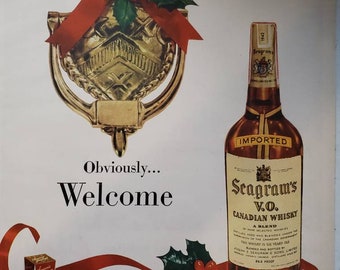 Vintage Seagram's V.O. Whiskey Ad: 1960s Canadian Liquor Ephemera