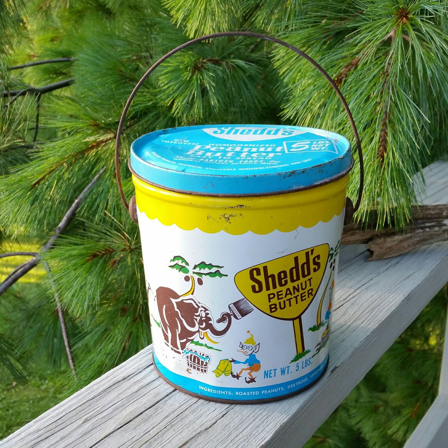 Vintage Shedd's Peanut Butter Pail: 1950s Mid-century Tin - Etsy
