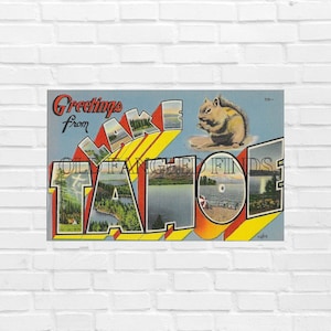 Descarga digital Postal Cartas grandes Saludos desde LAKE TAHOE Art Craft Scrapbooking Supply Memory Wall
