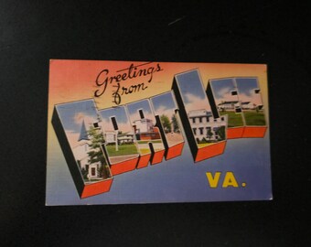 Vintage Fort Lee VA Linen Postcard: Greetings From, Tichnor Bros.