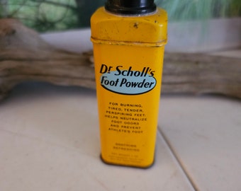 Dr. Scholl's Foot Powder Tin Vintage Bathroom Decor Collectible Advertising The Scholl Mfg. Co.  #3509