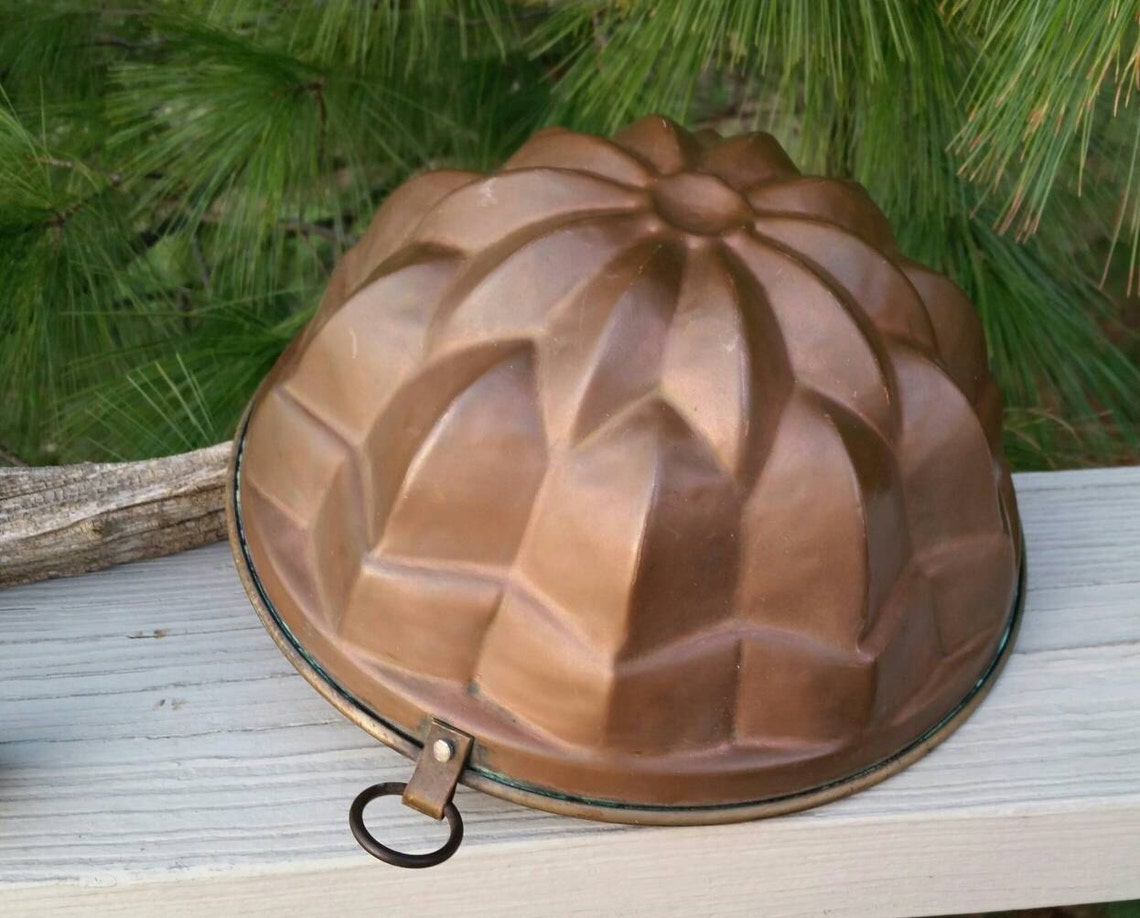 Antique Copper Jello Mold Aspic Mold Raised Flower / Old Etsy