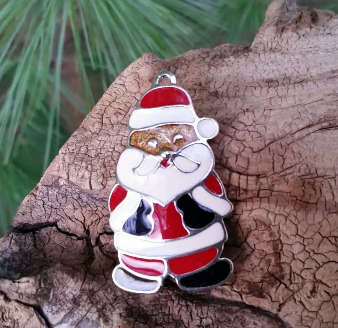 Wallace Silversmith Santa Christmas Cookie Ornament Pendant Enamel