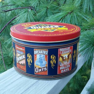 1983 Quaker Oats Round Tin Commemorative Limited Edition Vintage Collectible Advertising Oats Tin