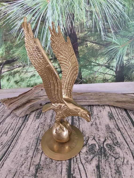 Vintage Brass Eagle Sculpture: Americana Home Decor - Etsy
