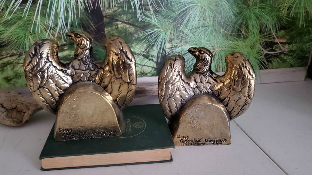 1776 Brass Eagle Bookends by Colonial Virginia, Hampton, Virginia