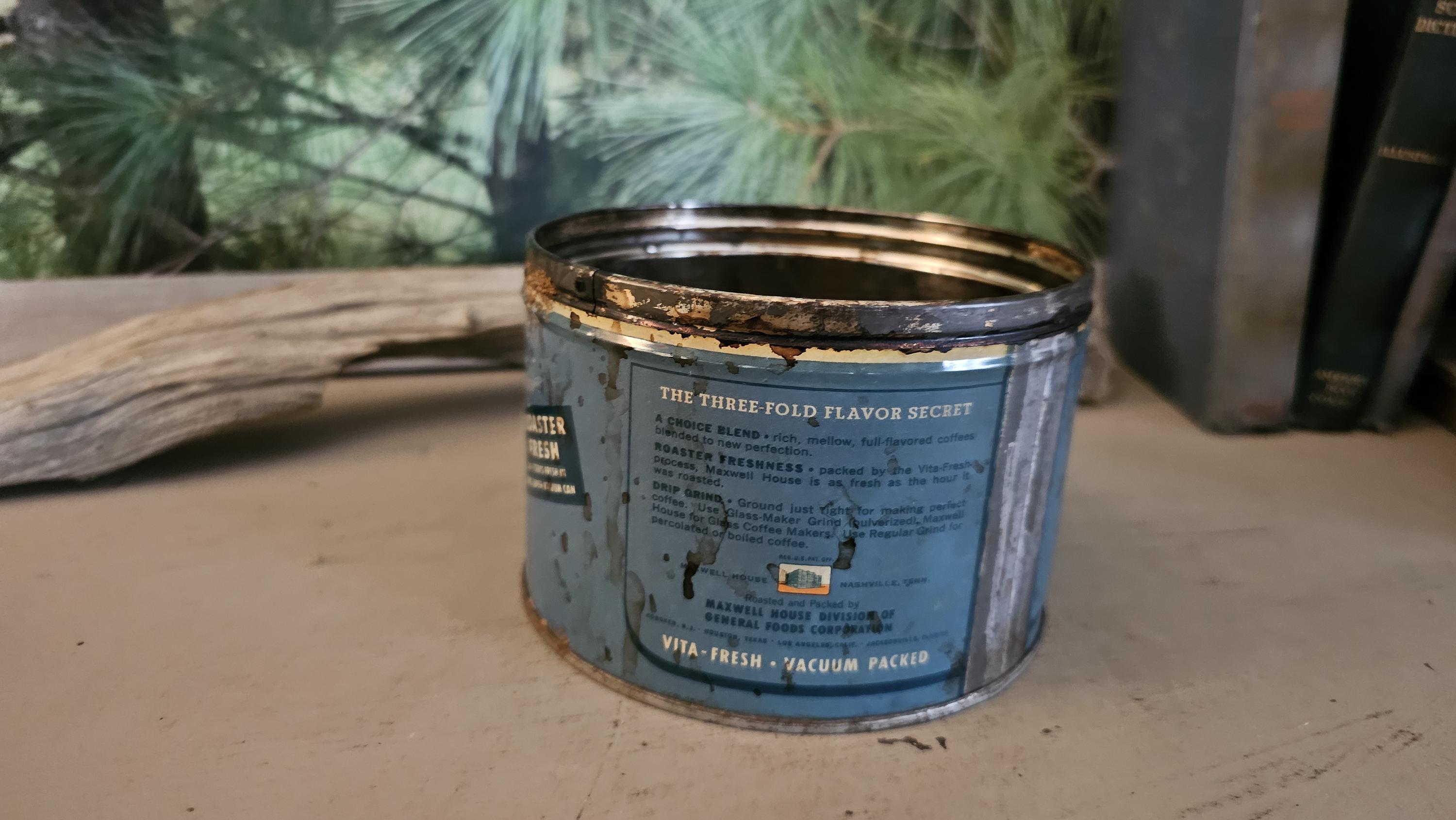 1940s Maxwell House Coffee Can No Lid Antique Coffee Advertising