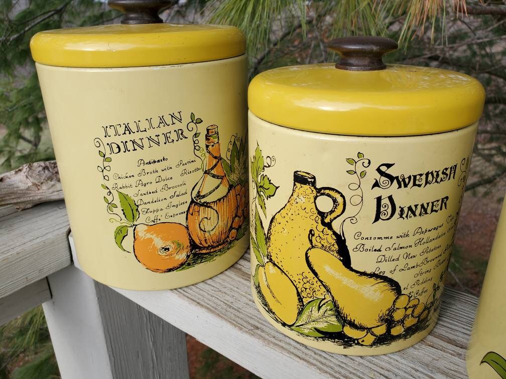 RANSBURG ランズバーグ キャニスター 缶 6点セット 黄色 花 RANSBURG ランズバーグ キャニスター 缶 6点セット 黄色 花