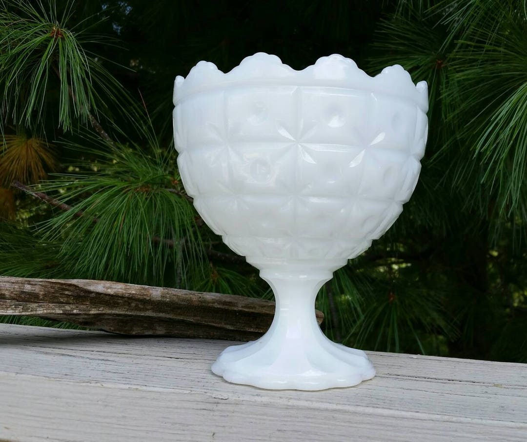 Milk Glass Pedestal Vase