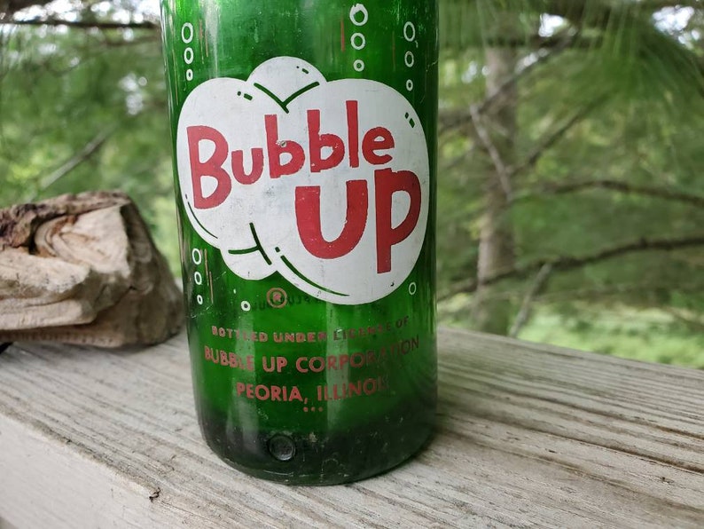 Old Bubble up 10 Fluid Ounce Green Glass Soda Bottle / Peoria Etsy