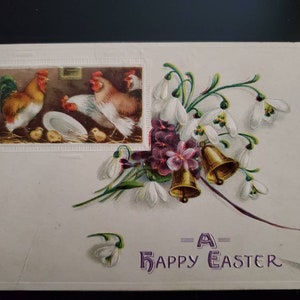 A Happy Easter Antique Postcard International Art Publishing Company Vintage Ephemera Collectible Easter Postcard
