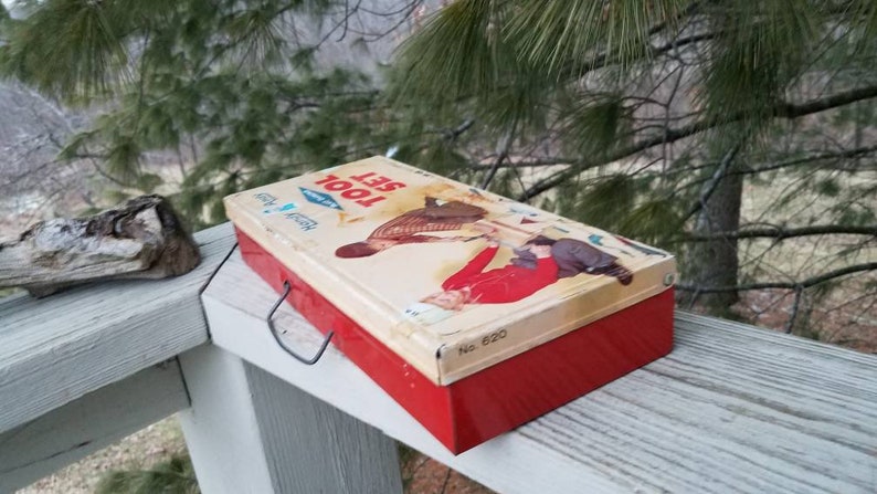1950's Handy Andy Tool Box (empty) Handy Andy Blue Diamond Metal Tool ...