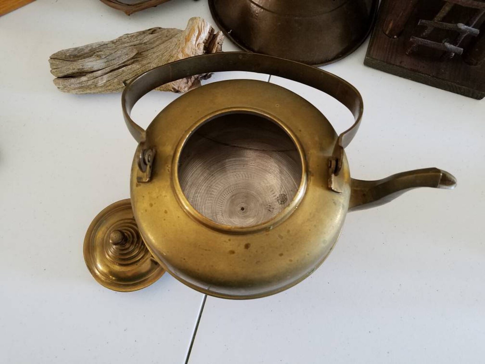 Solid Heavy Brass Kettle With 3 Rounded Peg Style Feet / Etsy