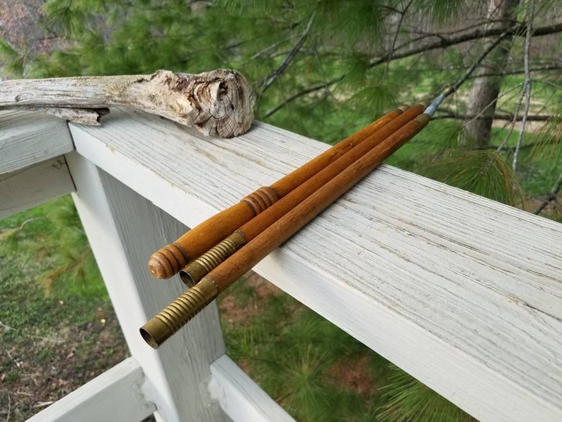 Antique Wood & Brass 3 Piece Gun Cleaning Rod Turned Wood Etsy
