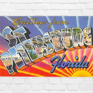 Digitaler Download Große Buchstaben Grüße von ST. PETERSBURG Florida digitale Postkarte Kunst
