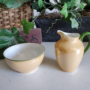 P. A. L. T.  Czecho-slovakia Creamer and Open Sugar Lusterware Set Vintage Kitchen Cream & Sugar Set  #1885