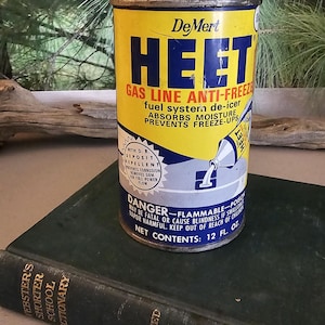 Vintage 1960s HEET Gas Line Anti-Freeze Can: Automotive Collectible