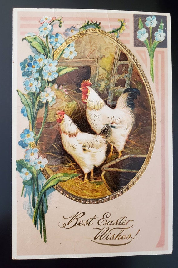 Rooster and Hen Postcard Rooster and Hen Postcard