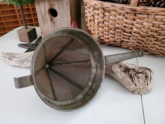 Antique Foley Mill Style Strainer With Handle & Pot Rest Handle