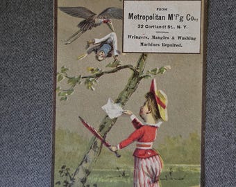 Humorous Bird Children Victorian Trade Cards Antique Advertising