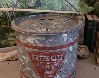 Falls City Minnow Bucket No. 7810: Galvanized Angler's Choice Bait Bucket  #5261