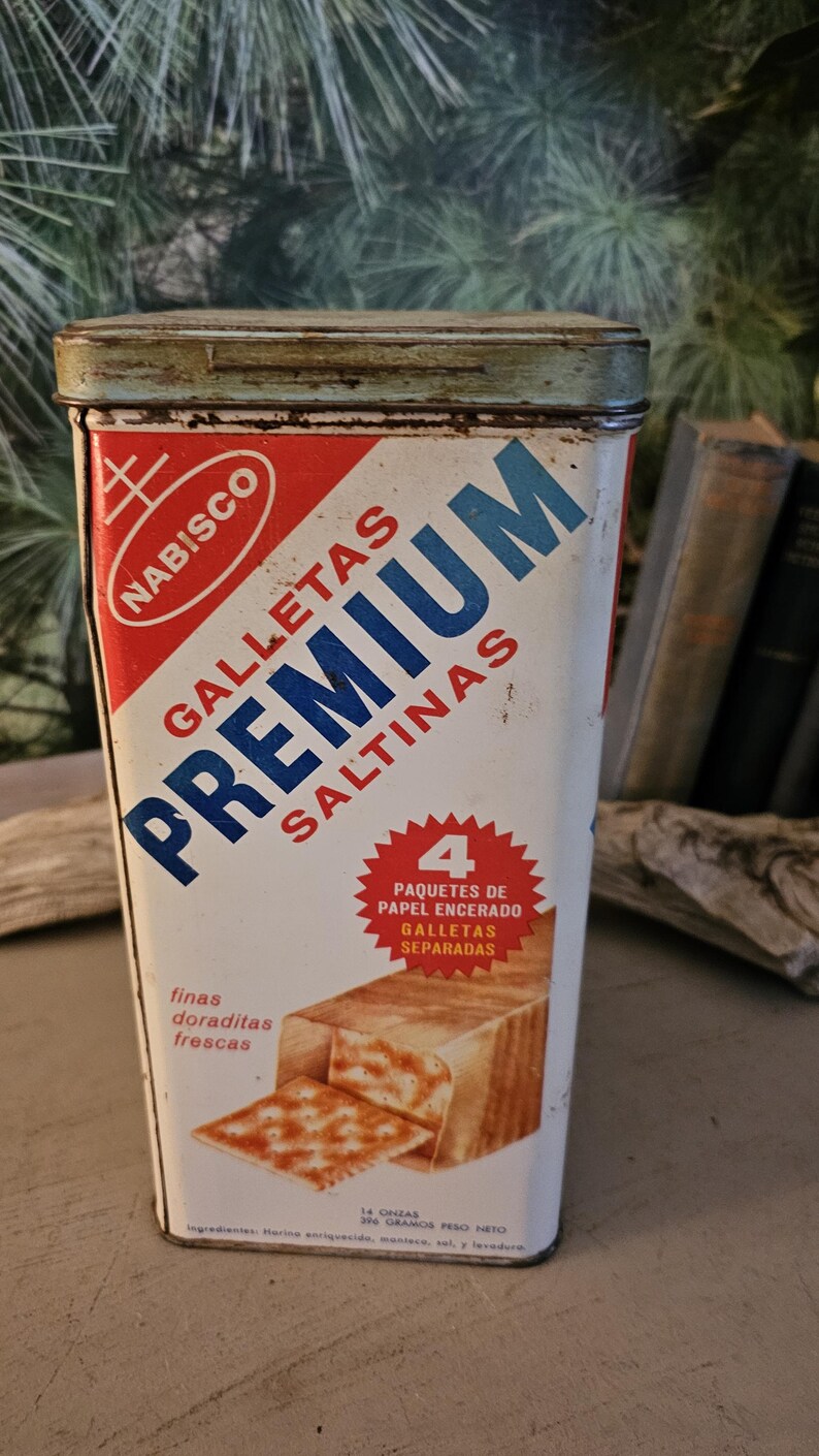 Rectangular Saltines 1960s Nabisco Saltine Cracker Tin: Bilingual Kitchen Decor #4921 - Etsy