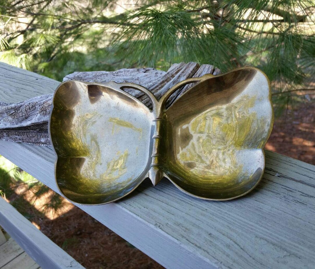Brass Butterfly Trinket Dish or Soap Dish / Vintage Brass Butterfly Dish Etsy.de