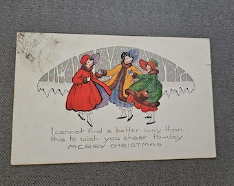 Merry Christmas Vintage Postcard Whitney Made:  Collectible Ephemera