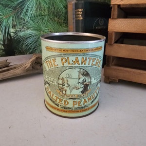 The Planters Salted Peanuts Mother’s Brand Anniversary Tin 1981 Collectible Advertising Can No Lid  Planters Nostalgia Can  #3682