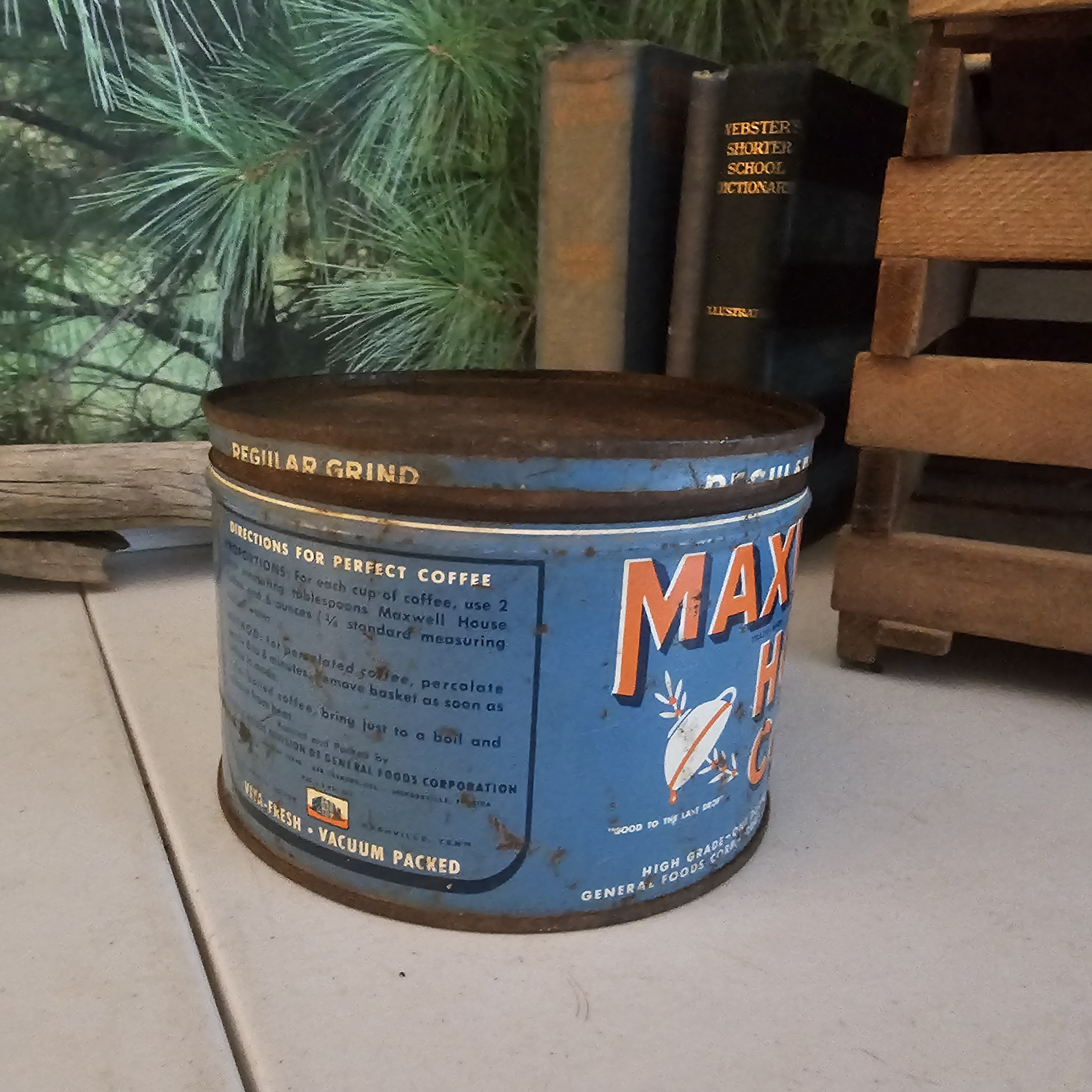 1940s Maxwell House Coffee Can: Vintage Advertising, Farmhouse