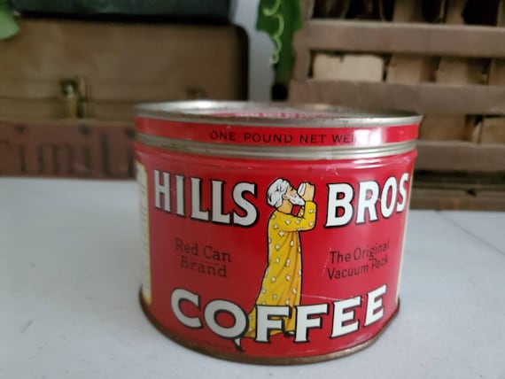 Buy Vintage Hills Bros Coffee Can, Red Can Brand Advertising, 1 Lb