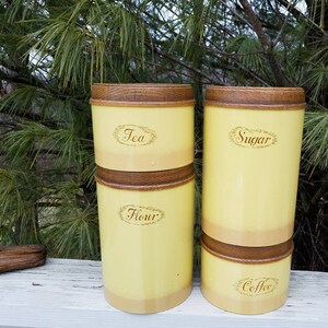 Burlington Crafts Canister Set – Harvest Gold Kitchen Storage, MCM Decor, USA image 5