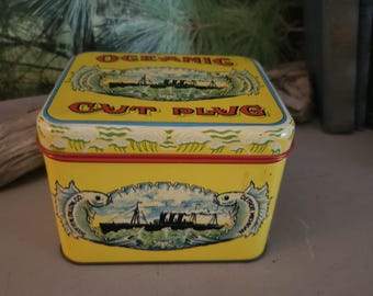 mick mcquaid tobacco tin 1920s Mick Mcquaid Cut Plug Tobacco Tin