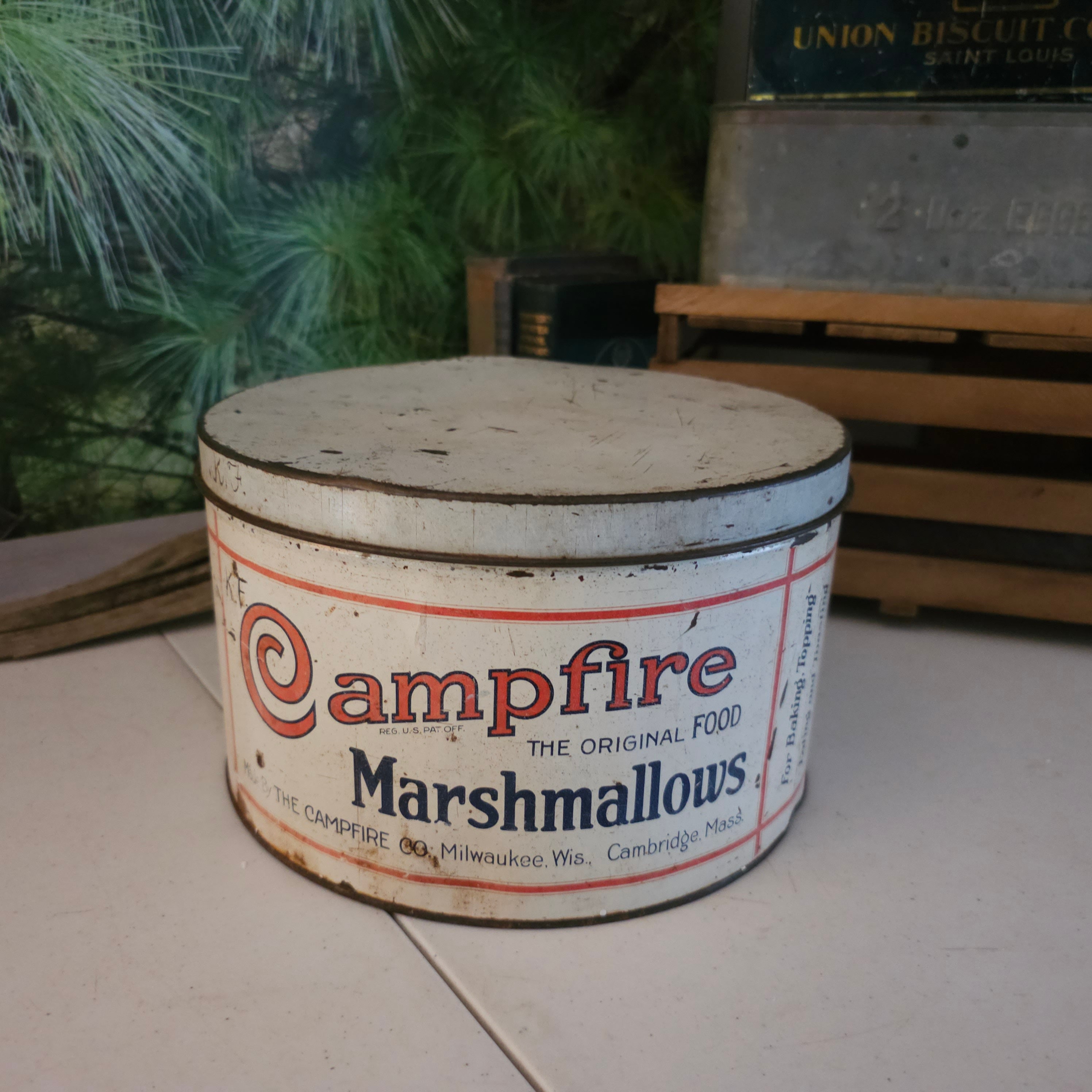 Antique Campfire Marshmallows Tin Made From the Campfire Co