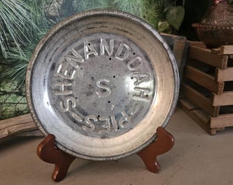 1940s Shenandoah Pie Pan Steel Perforated Pie Tin: Farmhouse Decor   #5018