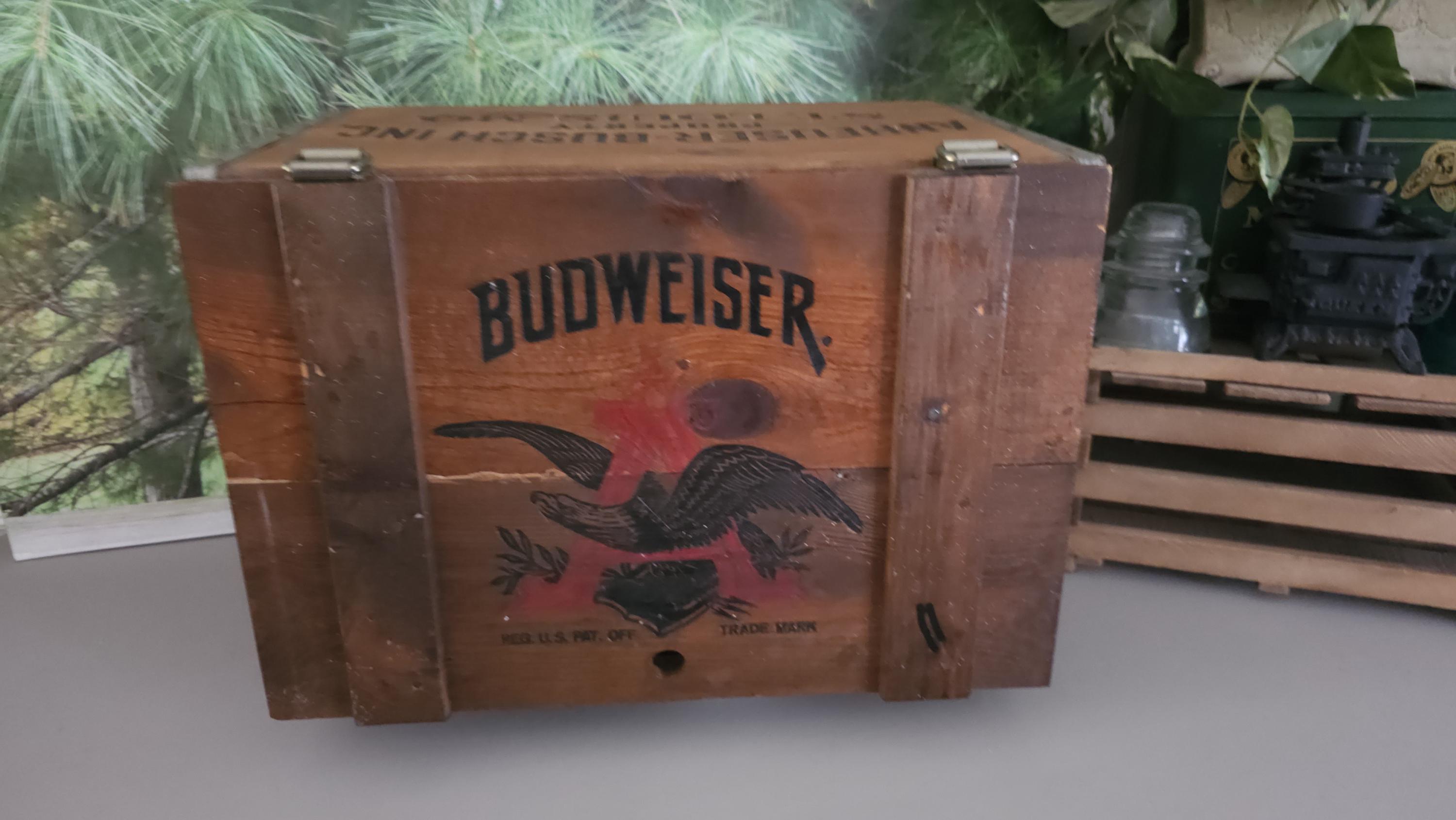 Anheuser Busch 1876 - 1976 Wood Beer Crate With Hinged Lid