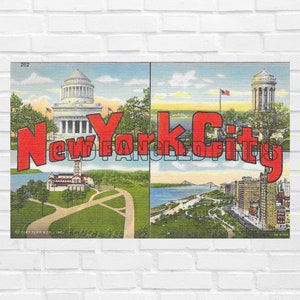 Digital Download Greetings From NEW YORK 1930er Jahre Leinen Postkarte Curt Teich 5,5 Zoll X 3,5 Zoll