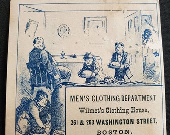 Wilmot's Clothing House Men's & Boy's Victorian Trade Cards Antique Advertising Trade Cards