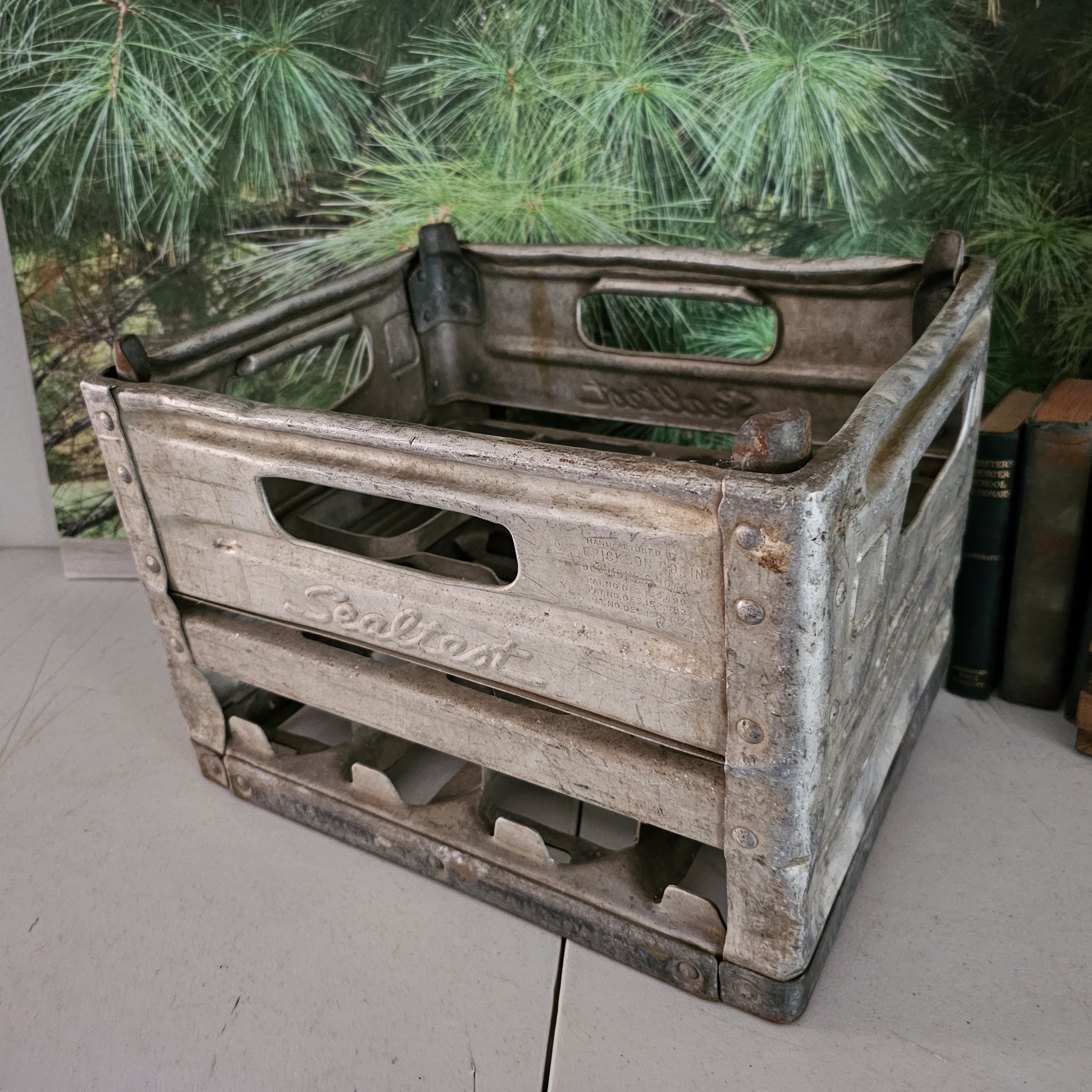 Sealtest Aluminum & Steel Milk Crate by Reynolds Aluminum 1950s