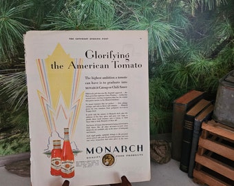 1928 Monarch Chili Sauce Ad: Vintage Kitchen Ephemera
