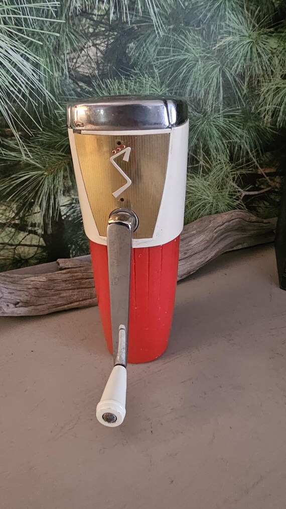 Vintage Swing-a-way Ice Crusher: Atomic Red & White, MCM Wall