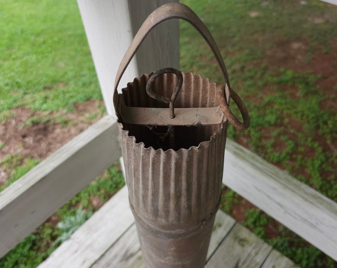 Antique Metal Water Well Draw Bucket Galvanized Cylinder Farmhouse Decor 3595 Etsy