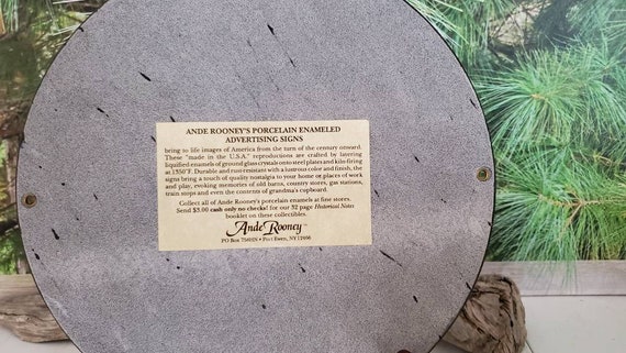 Ande Rooney Red Crown Gasoline Sign Round Advertising