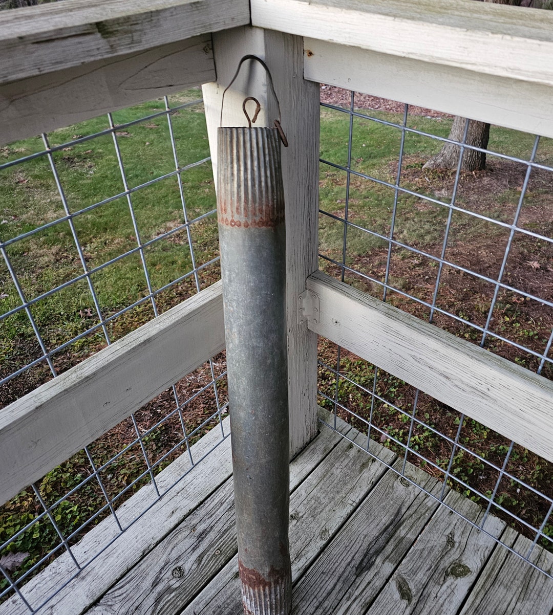 Antique Metal Water Well Draw Bucket Galvanized Cylinder Farmhouse Decor 3762 Etsy