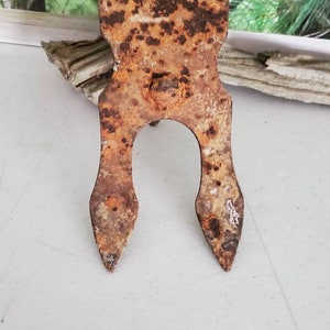 Double Sided Garden Hoe with 2 Prongs & Hoe Head Rusty Distressed Vintage Farmhouse Tool   #2681