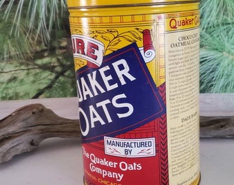 Vintage 1984 Quaker Oats Tin: Retro Kitchen Storage - Etsy