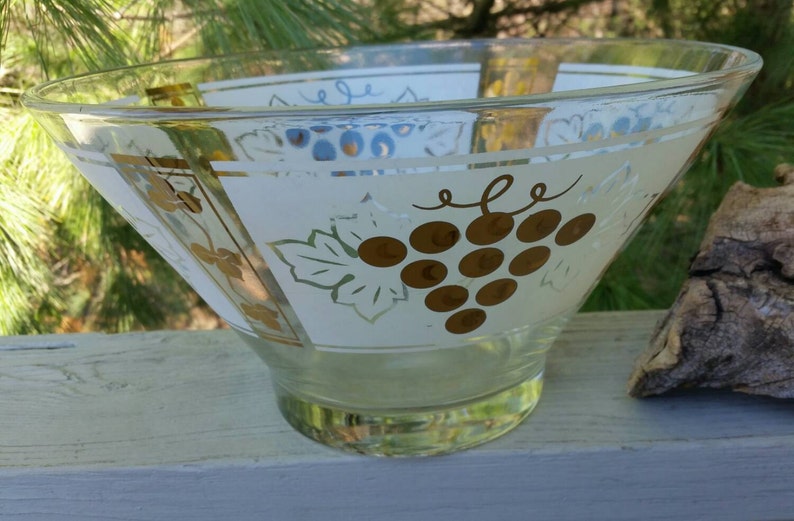 Vintage Golden Grapes Large Serving Bowl Etsy