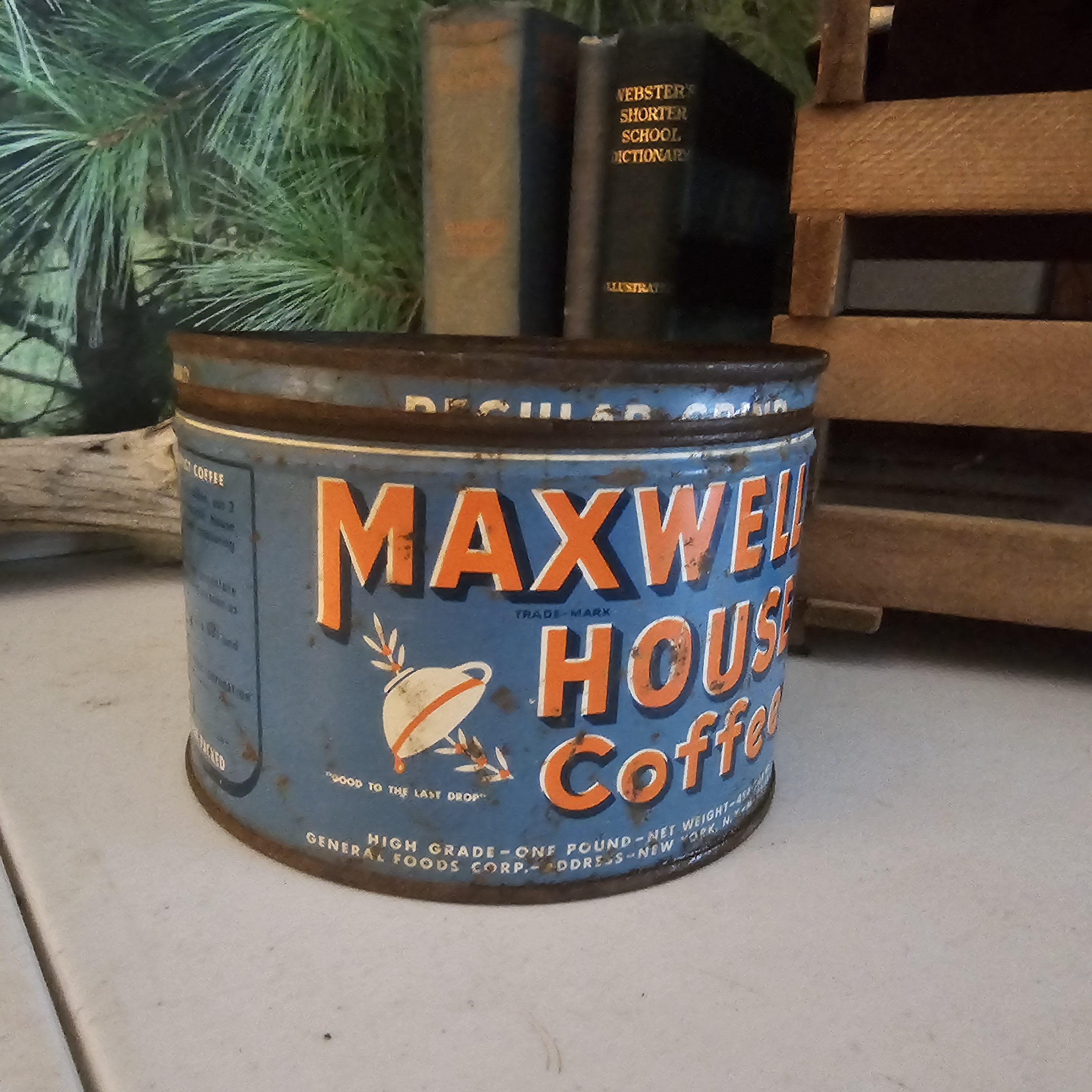 【ヴィンテージ】コーヒー缶 MAXWELL HOUSE COFFEE Vtg Maxwell House Coffee Full Can 26oz - SameDayHandling