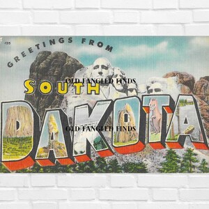 Digital Download Big Letters Greetings From SOUTH DAKOTA Postkarte Digitale Postkarte Kunst Handwerk Scrapbooking Versorgung Memory Wall