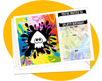 Splatoon Invitation Etsy